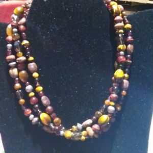 Carolyn Pollack Tiger Eye Triple Strand Necklace